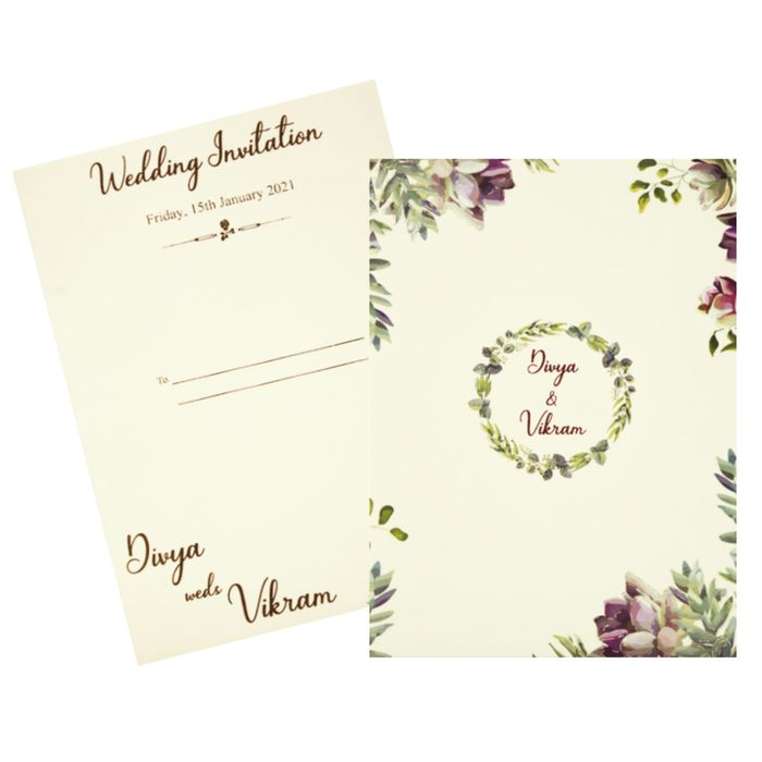 Classic Designer Pastel Floral Wedding Invitation Card-KNKC4044