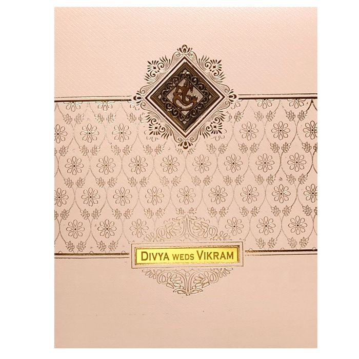 Pink Ganesha Floral Invitation Card