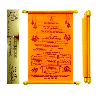 Orange Velvet Scroll Card
