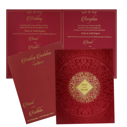 Maroon Mandala Hindu Wedding Card