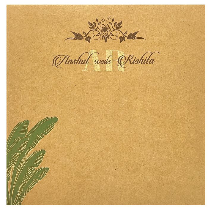 Kakhi Brown Wedding Card