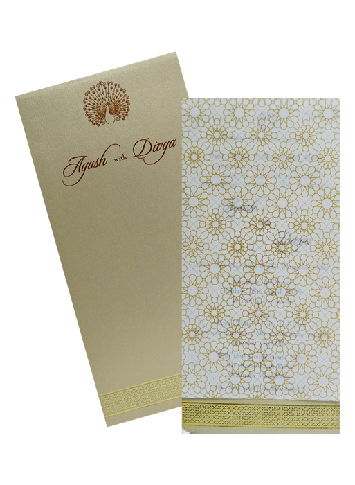 Beige Single Tracing Invitation Card