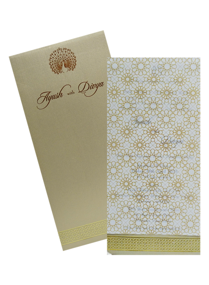 Beige Single Tracing Invitation Card
