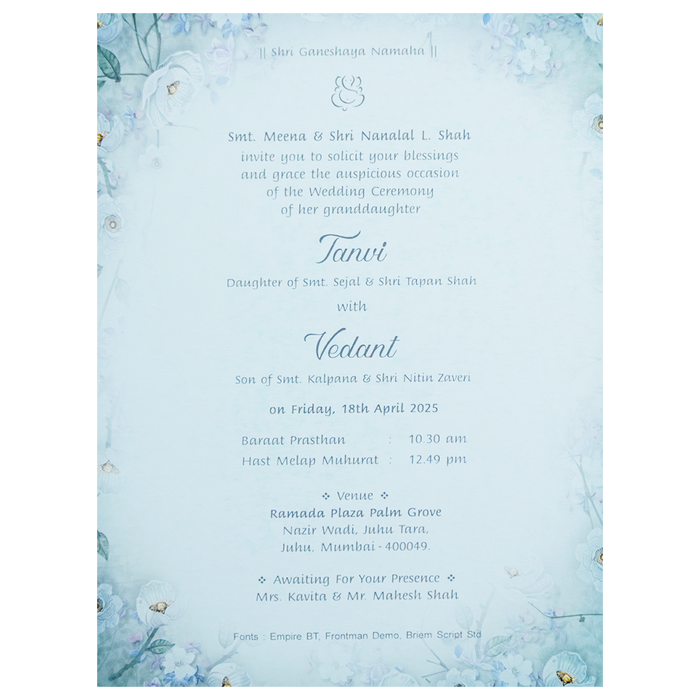 Soft Green Single Sheet Invitation