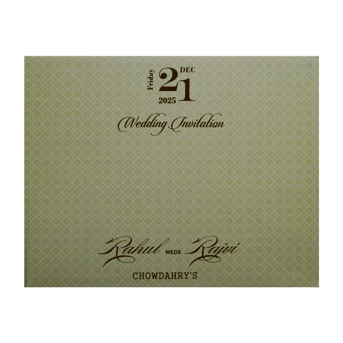 Light Avocado Green Wedding Card