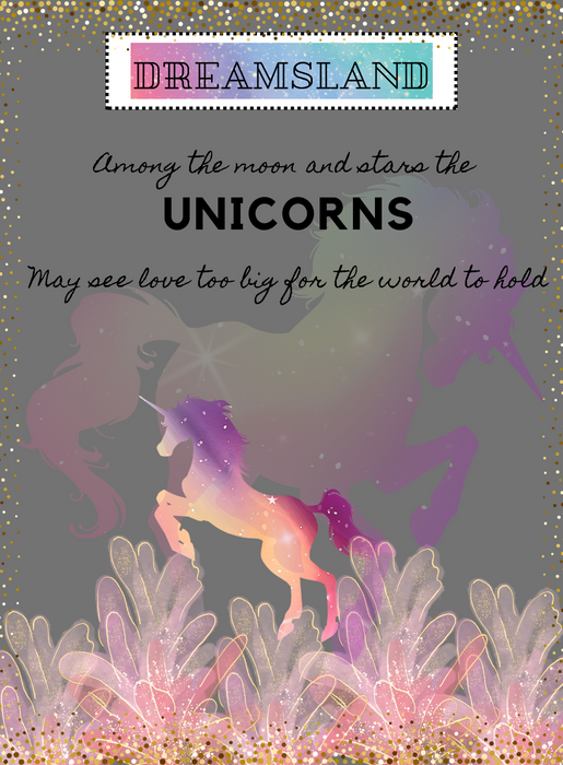 Dream White Unicorns Invitation