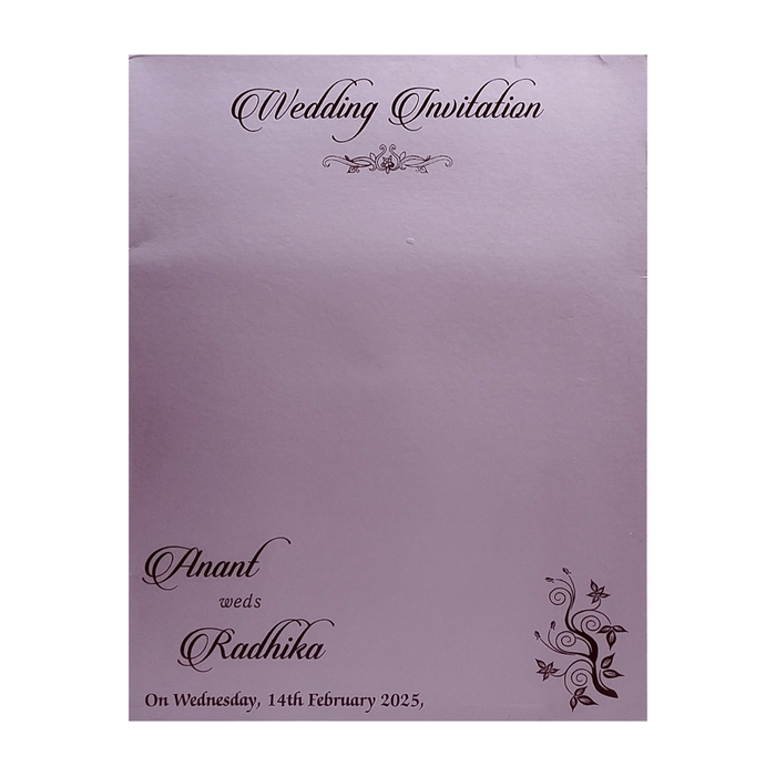 Pink Flower Wedding Invitation Card