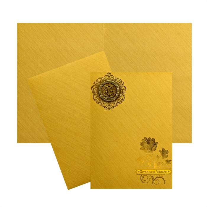 Golden Shimmery Wedding Card