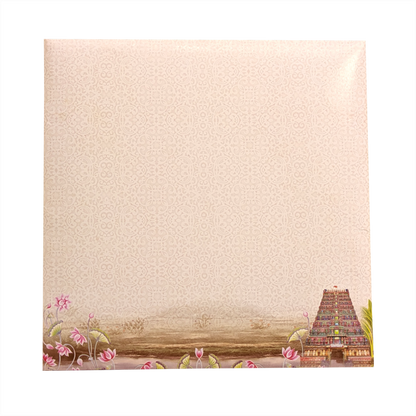 Pink Temple Theme Wedding Card