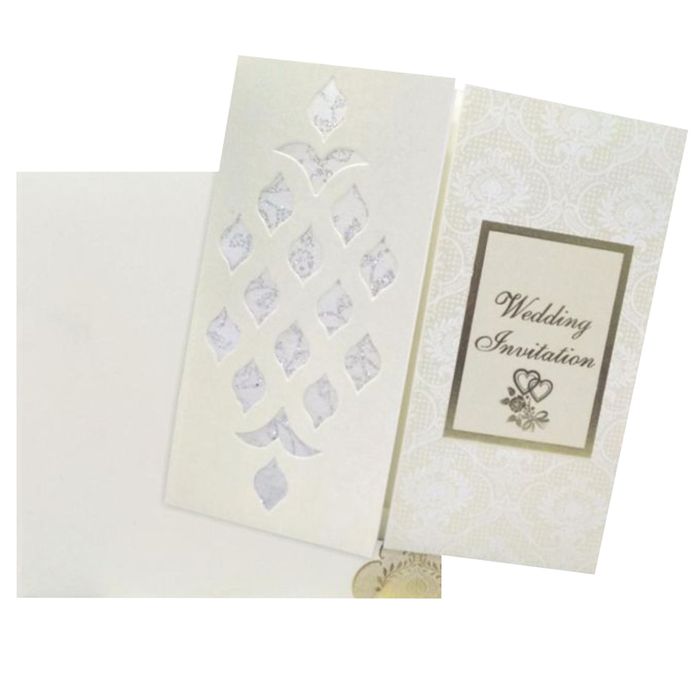 White Die Cut Screen Wedding Card With Open Door Type-KNK4342I