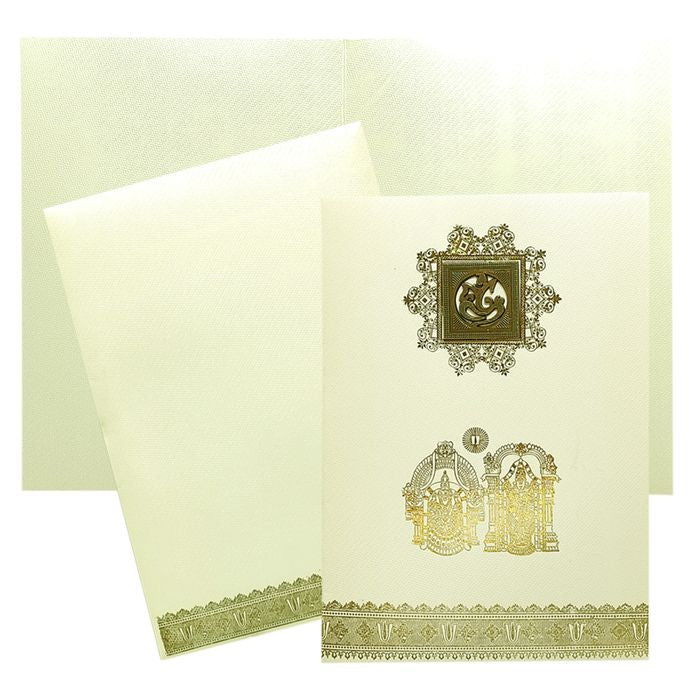 White Balaji Padmavathi Wedding Card