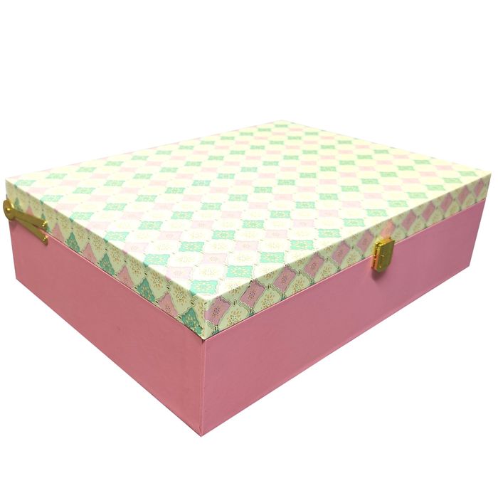 Pink And Green Large Box Invitation-KBX0603