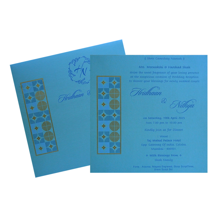 Blue Design Single Card