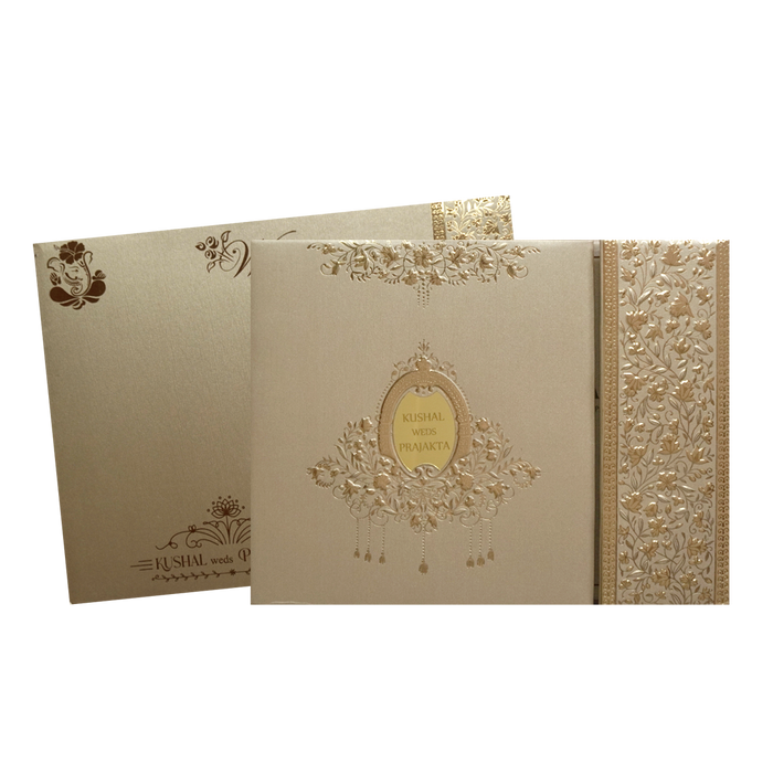 Royal Gold Embossed Marriage Card