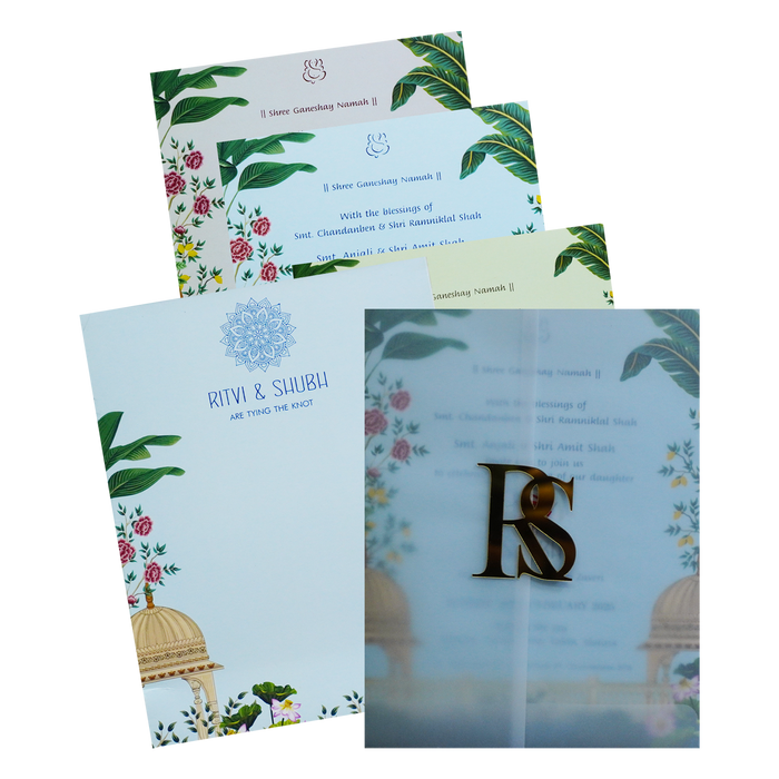Pale Blue Tracing Sheet Invitation