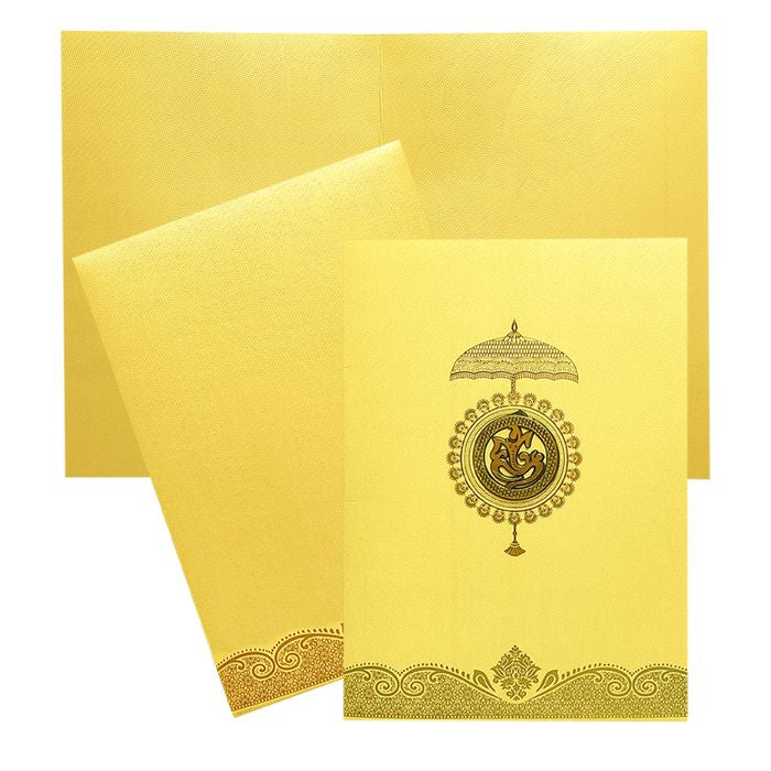 Gold Ganesha Wedding Invitation Card