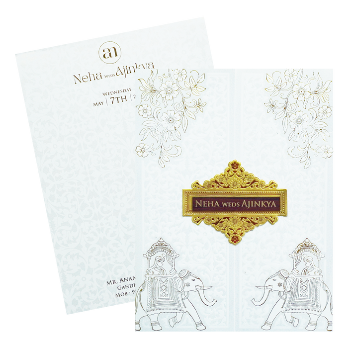 White Door Nameplate Box Marriage Invitation