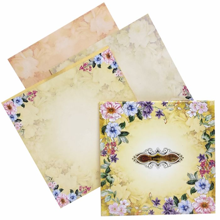 Gold Premium Padded Floral Design In Offset-KNPO5511G