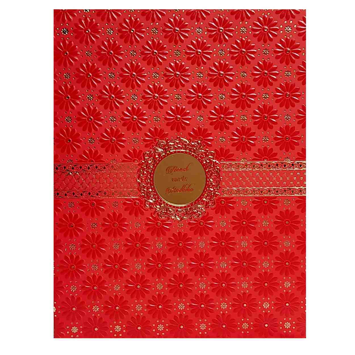 Red Floral Wedding Card Design