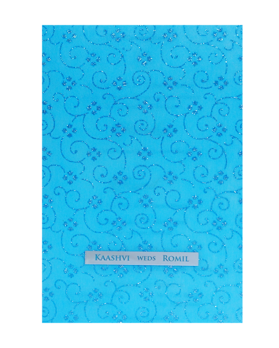 Blue Glitter Tracing Sheet Invitation Card