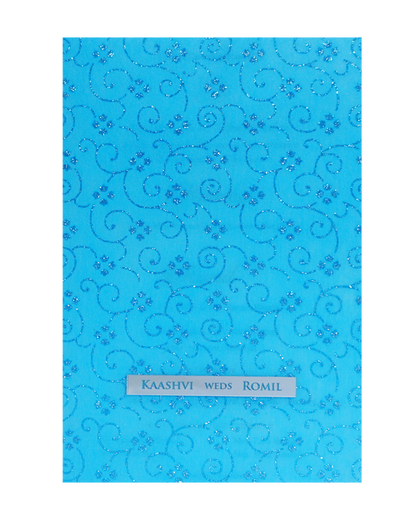 Blue Glitter Tracing Sheet Invitation Card