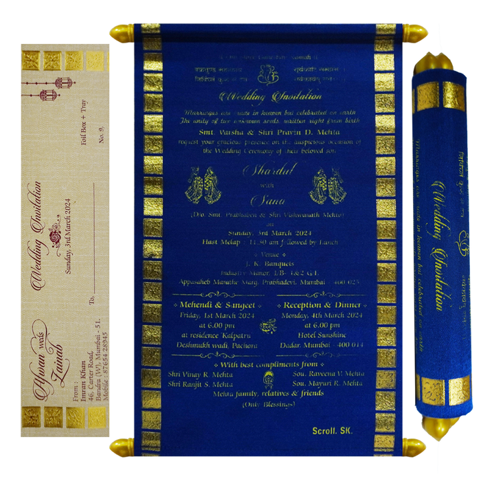 Sapphire Blue Scroll Card