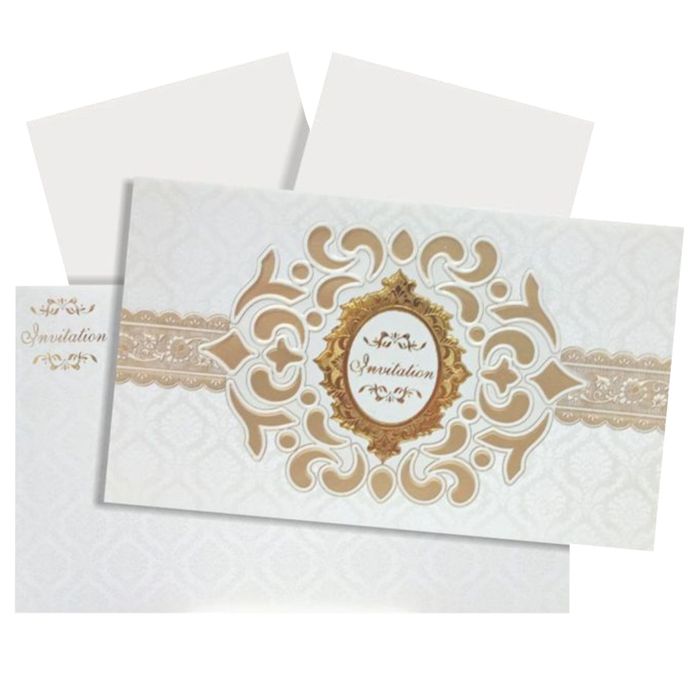 White Die Cut Invitation Card