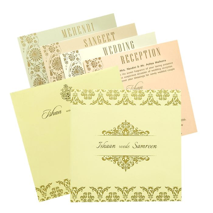 Cream Gold Design Invitation Card