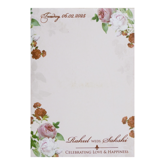 Pink Floral Wedding Invitation Card
