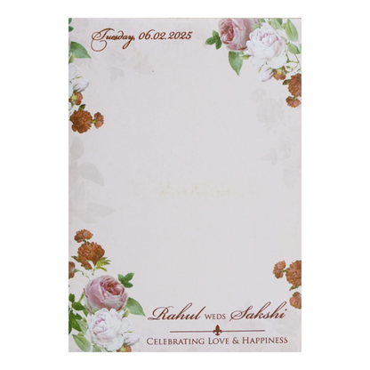 Pink Floral Wedding Invitation Card