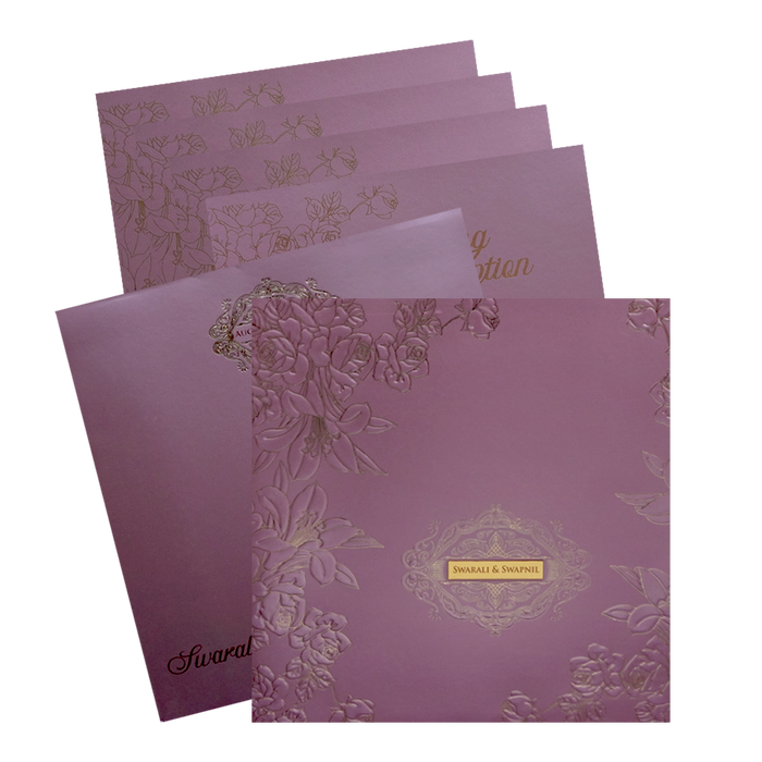 Light Pink Floral Wedding Card
