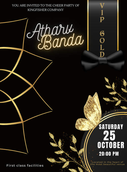 Gold Butterfly VIP Event Invitation