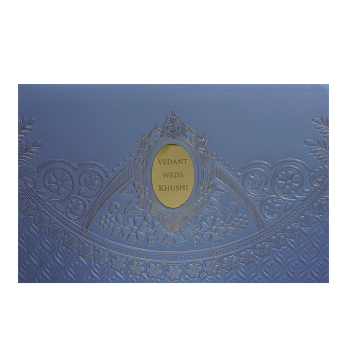 Light Blue Design Wedding Card