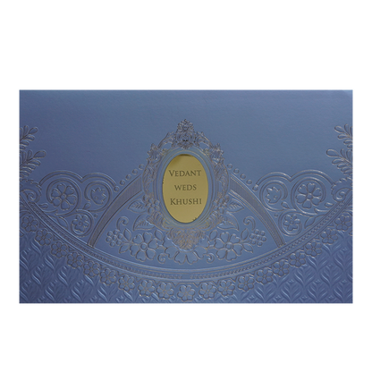 Light Blue Design Wedding Card