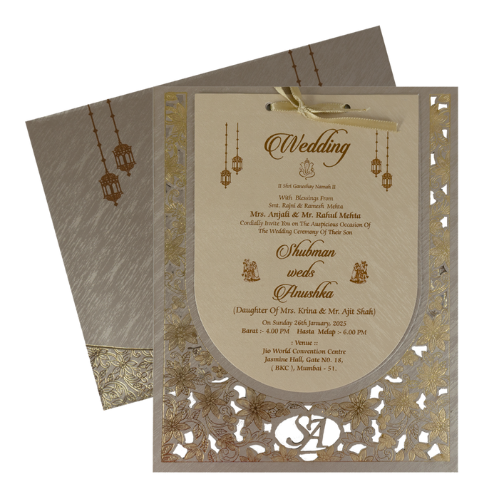 Bronze Laser Cut MDF Invitation Card