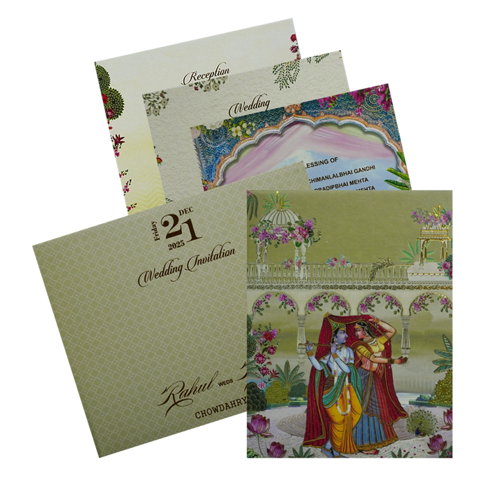 Light Avocado Green Wedding Card