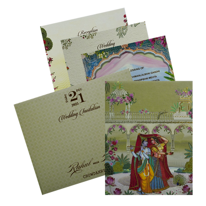 Light Avocado Green Wedding Card