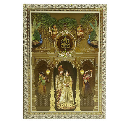 Ivory Couple Box Wedding Card Design