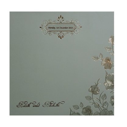Grey Floral Marriage Card