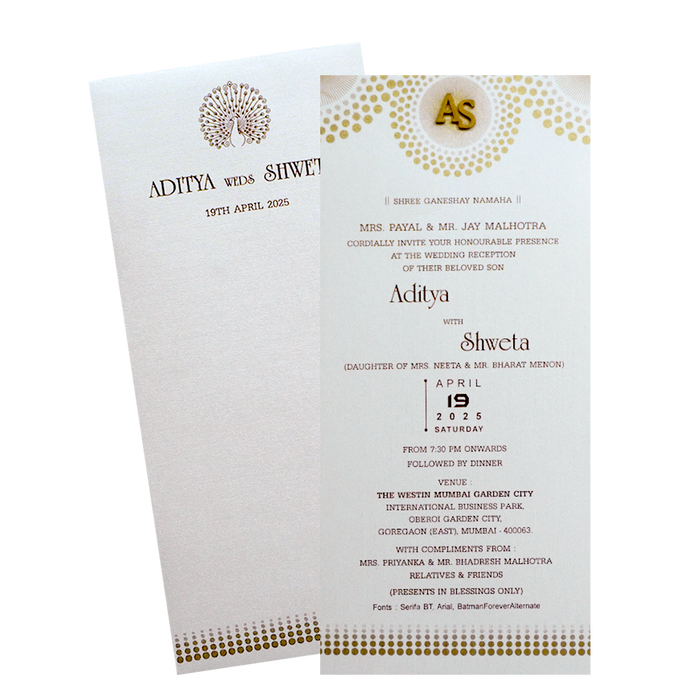 Silky White Single Wedding Card