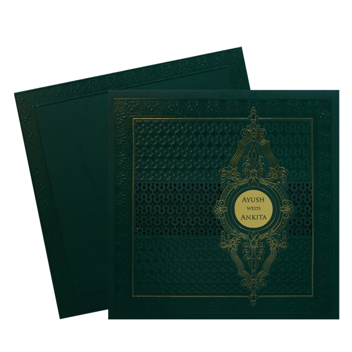 Green MDF Wedding Card