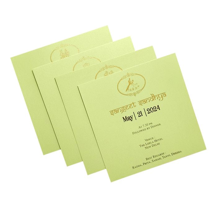 Pista Green Laser Cut Box Wedding Card