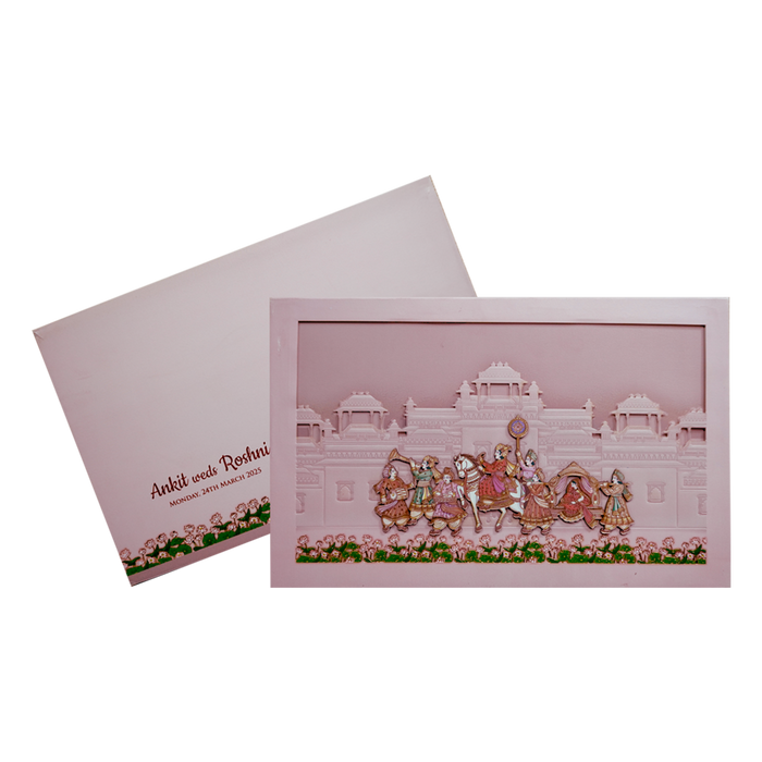 Peach Royal Padded Wedding Invitation