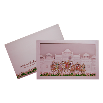 Peach Royal Padded Wedding Invitation