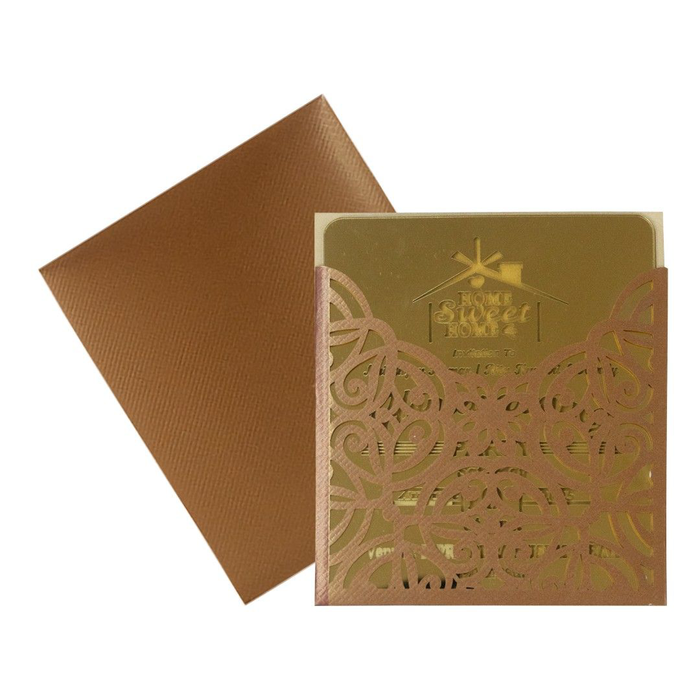 Brown Laser Cut with Acrylic Wedding Invitation Card