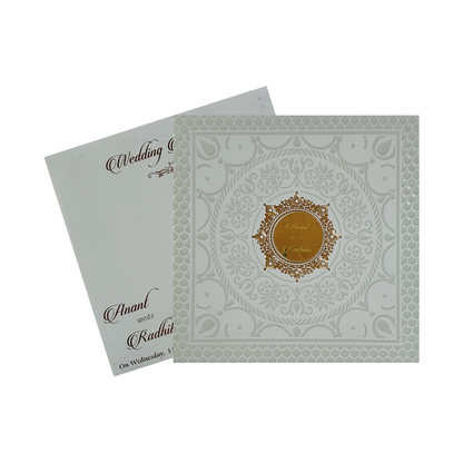 Grey Mandala Wedding Invitation Card