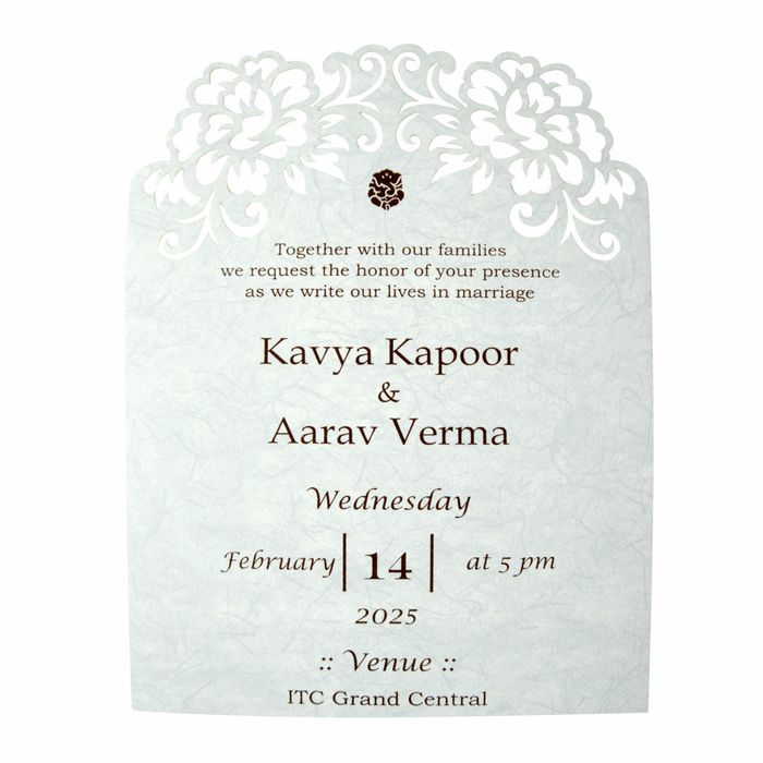 Marble White Laser Cut Single Invitation Card