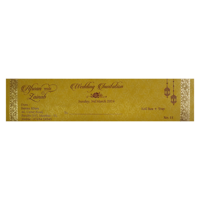 Dark Maroon Scroll Invitation