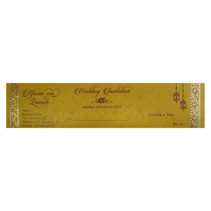 Dark Maroon Scroll Invitation