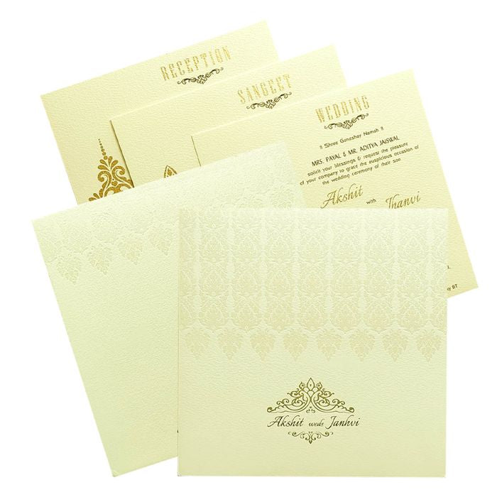 Cream White Invitation Card